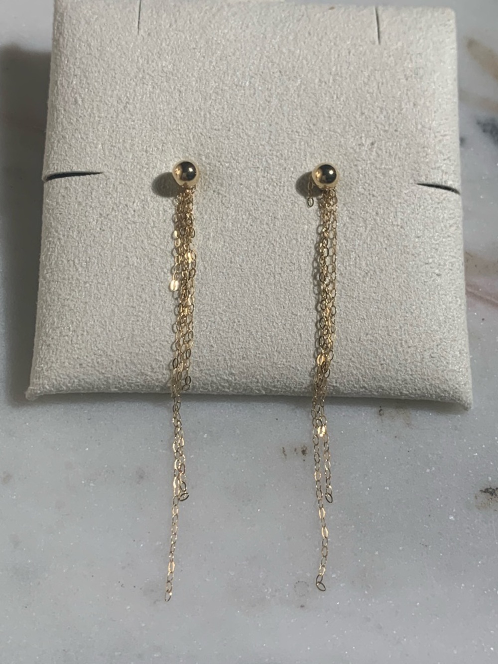 18 k Gold Chain Drop Earrings